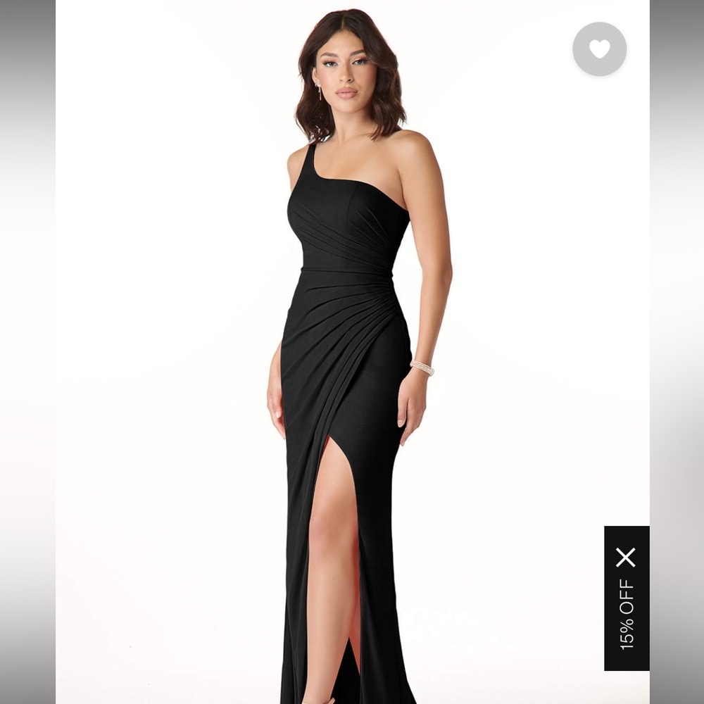 AZAZIE CASSIA Stretch
Fitted One Shoulder Mesh Long Dress black